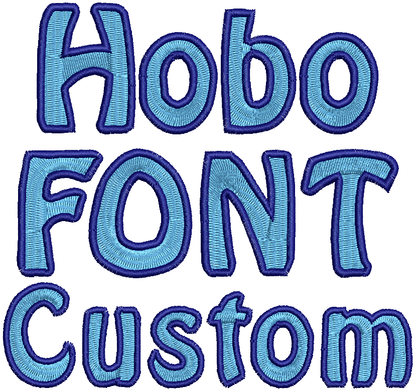 Custom Embroidery Name, DIGITAL DOWNLOAD Machine EMBROIDERY Design File, Custom Name in Hobo Font With Outline